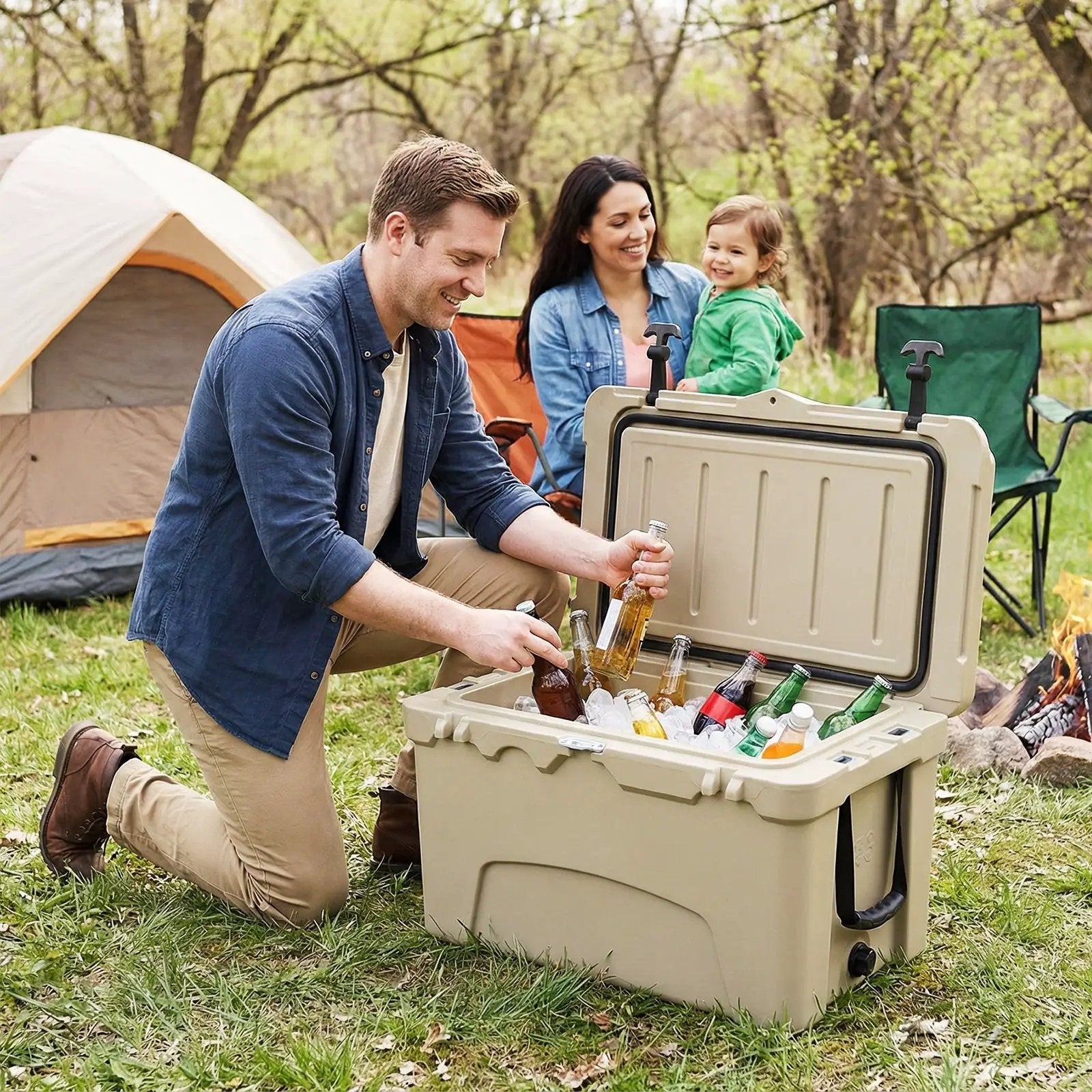 45 Quart Portable Hard Cooler Insulated Ice Chest Keeps Cool for up to 6 Days by DirectDeals