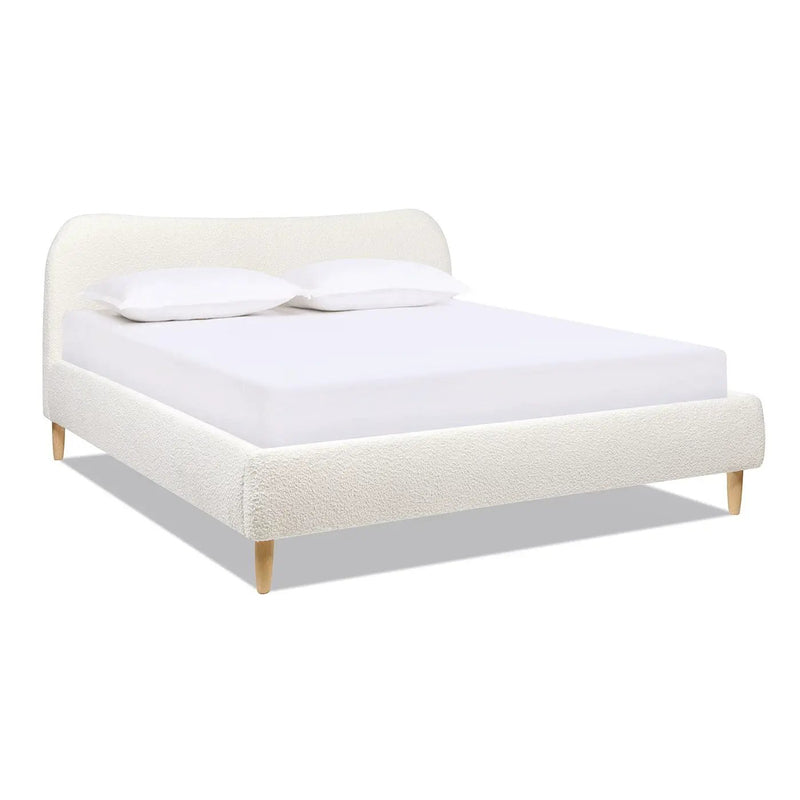 Roman - Curved Headboard Upholstered Platform Bed by HouseOfZazla