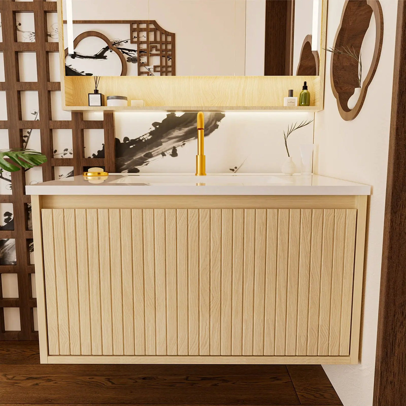 Wall Mounted Floating Bathroom Vanity With Sink And Drawers by Unique Piece Furniture