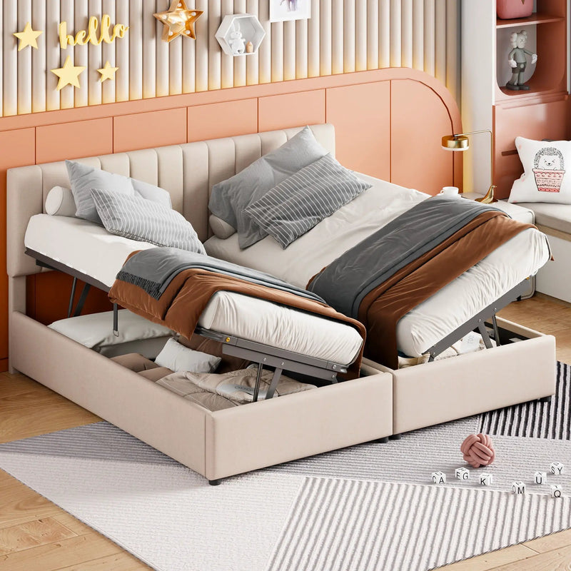 Upholstered Platform Bed With A Hydraulic Storage System by HouseOfZazla