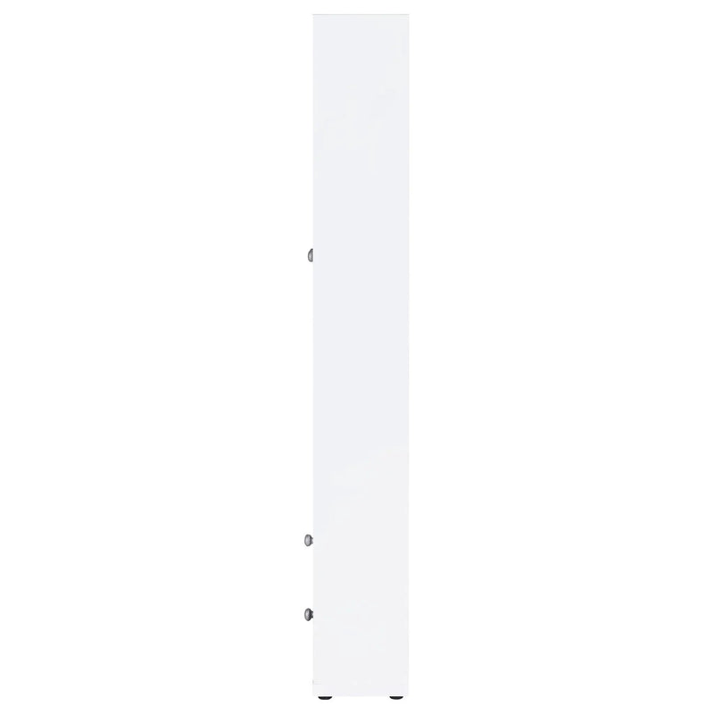 Hawthorne 4-shelf Glass Door Tall Cabinet with Drawers White by Unique Piece Furniture
