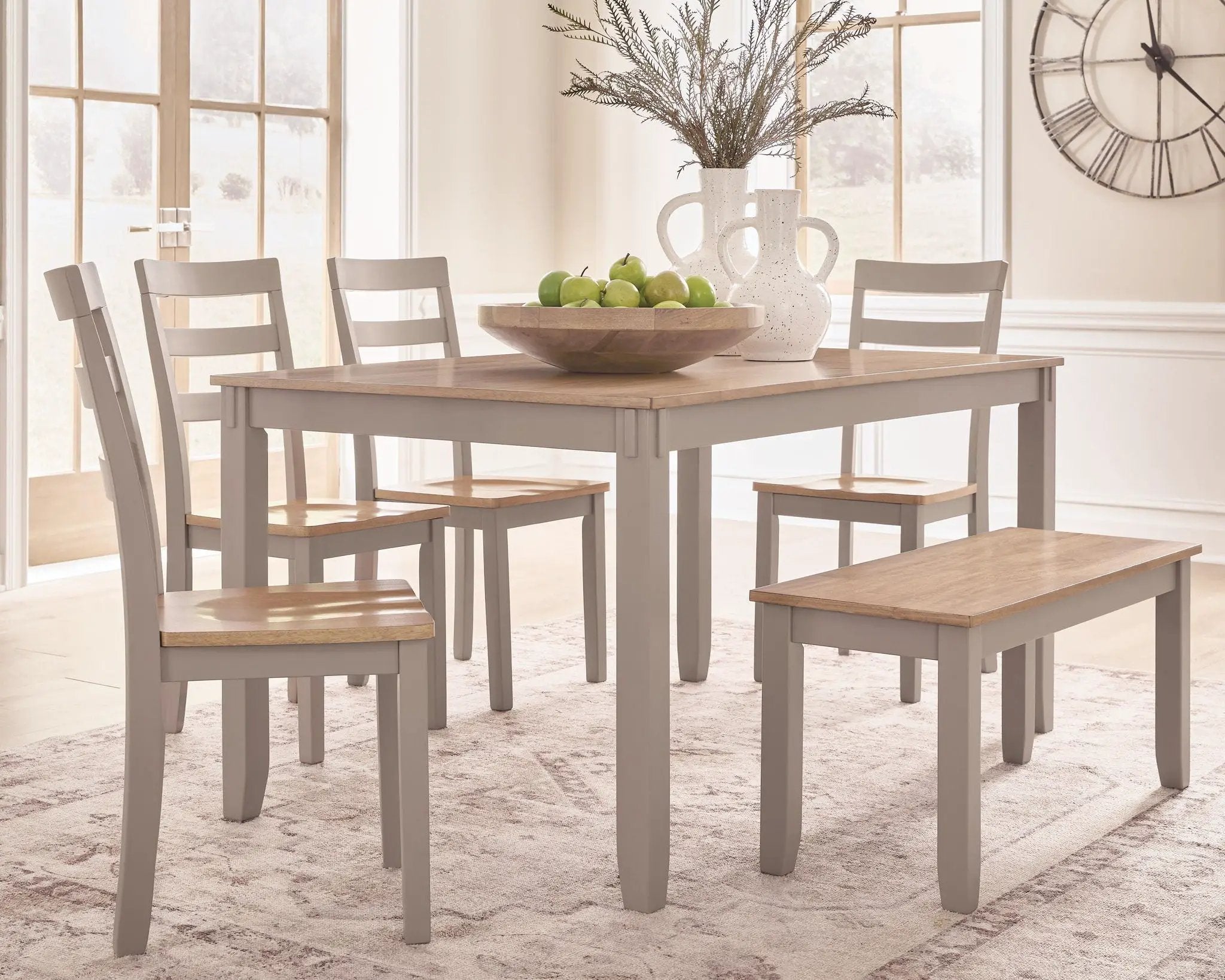 Harperfeld - Dining Room Table Set (Set of 6) - Natural / Gray by Unique Piece Furniture
