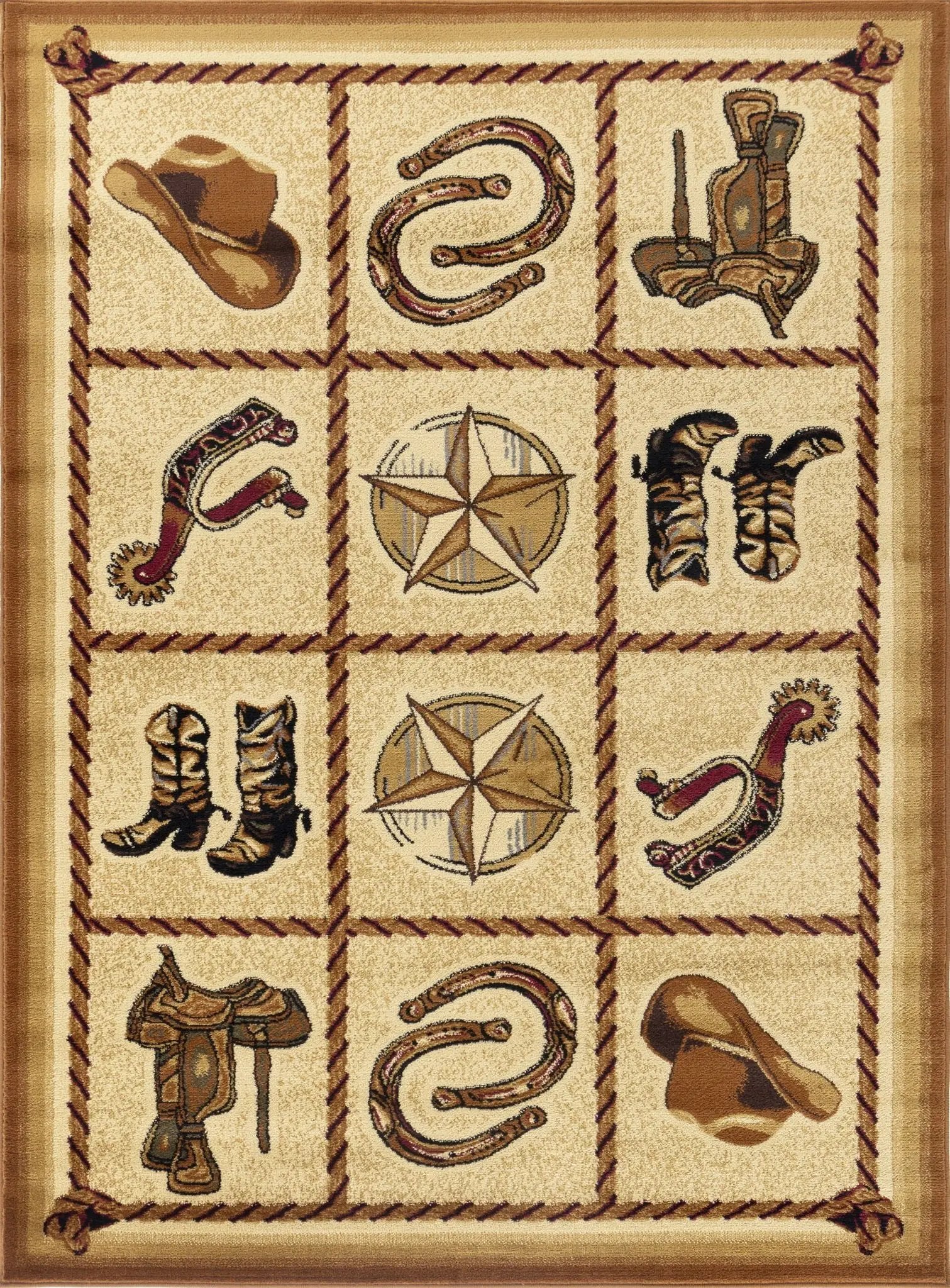 Tribes - 5'3" X 7'3" Southwest Area Rug - Beige by Unique Piece Furniture