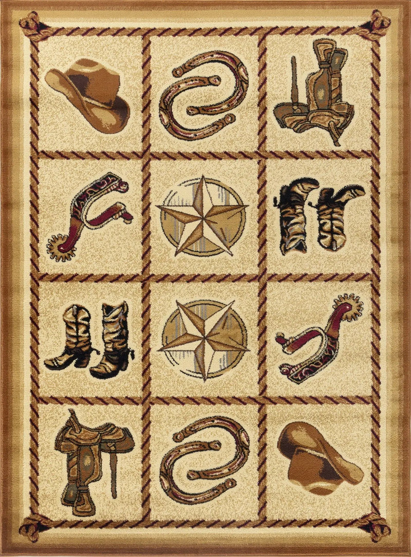 Tribes - 5'3" X 7'3" Southwest Area Rug - Beige by Unique Piece Furniture
