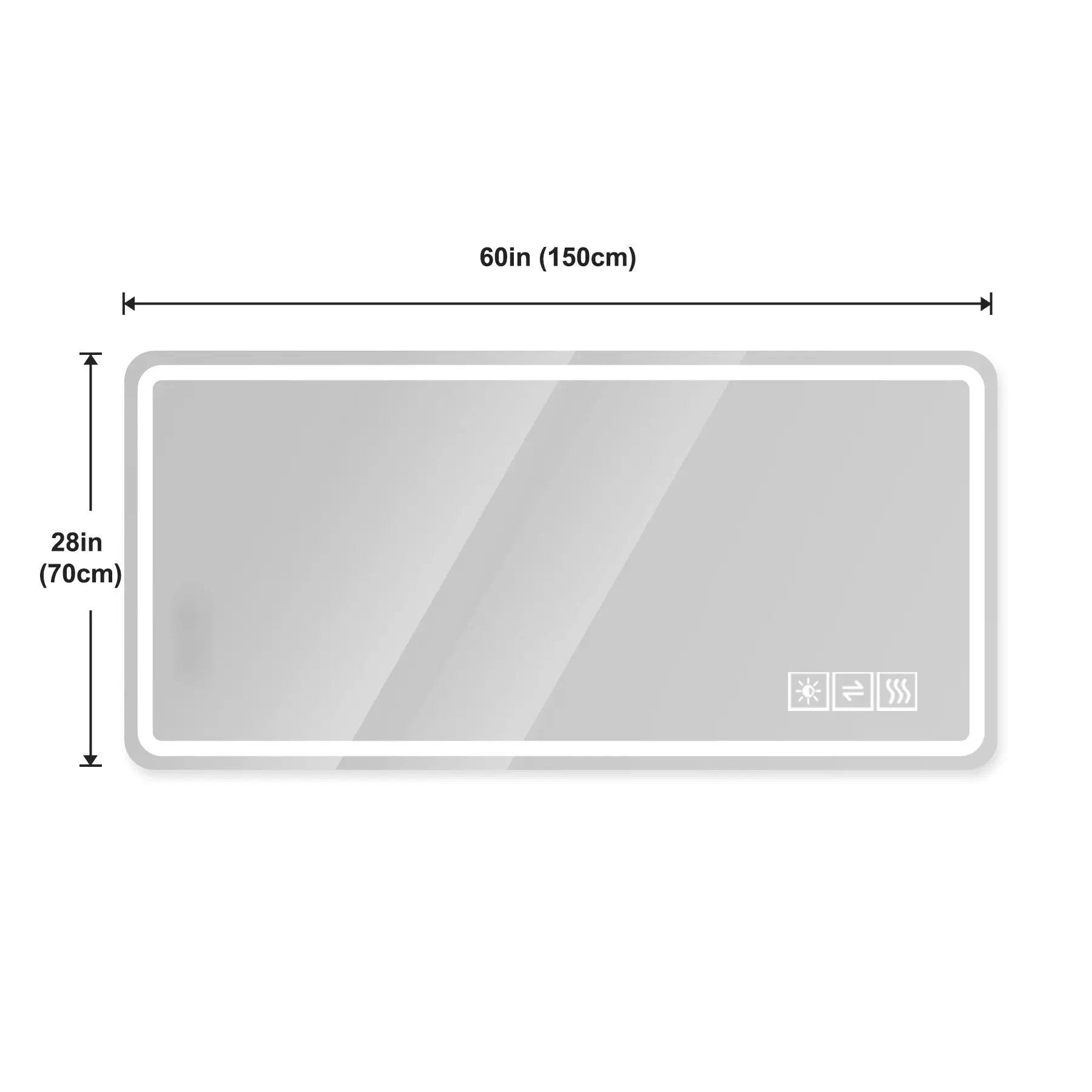 Frameless LED Bathroom Mirror Vanity With Anti Fog Front Lights - Silver by HouseOfZazla