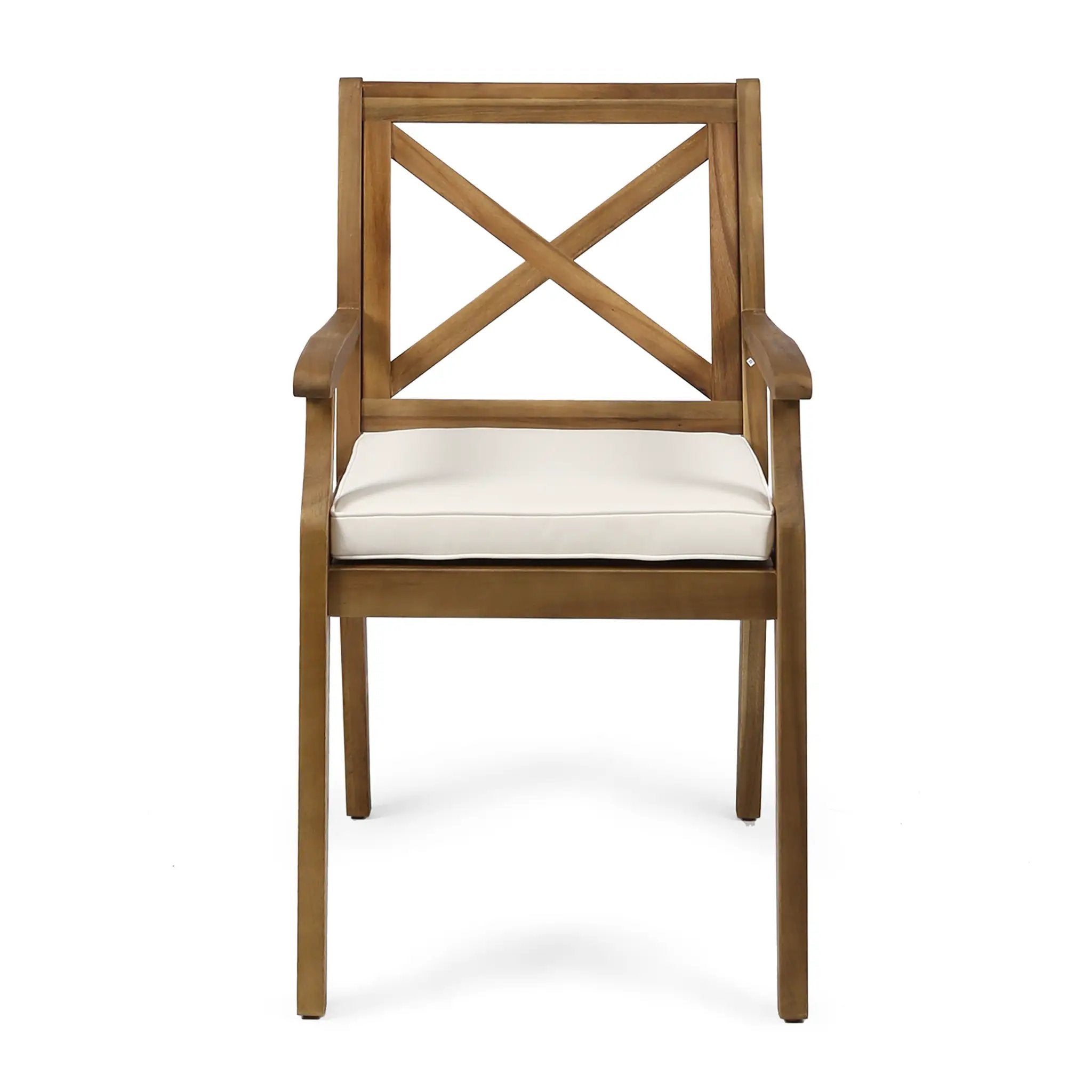 Perla Dining Chair 2-Piece Set with Cream Cushions by HouseOfZazla