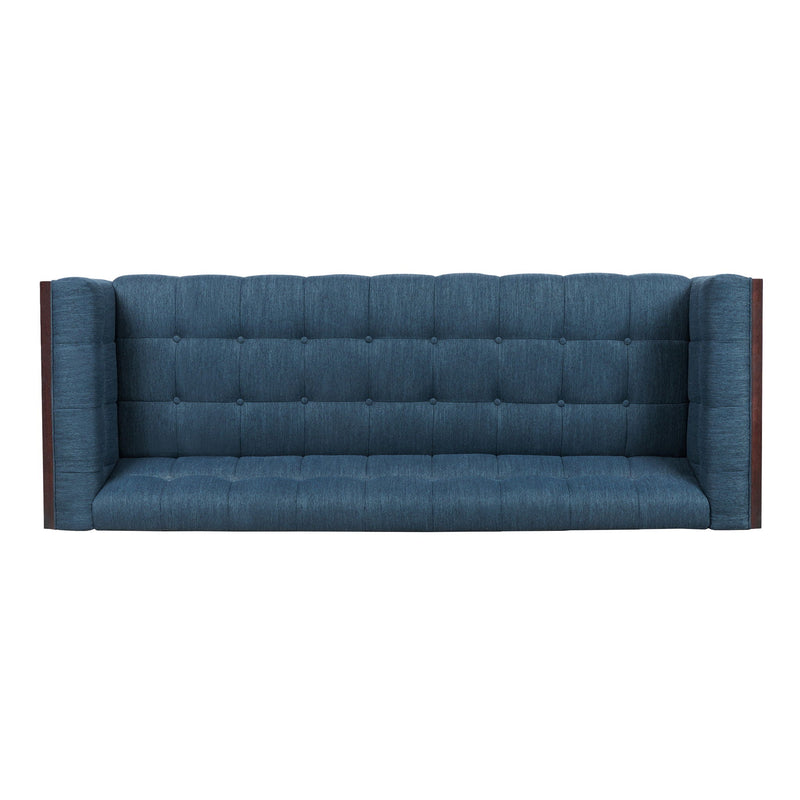 Contemporary Mid-Century Charm 3 Seater Sofa With Button Tufted Waffle Stitching