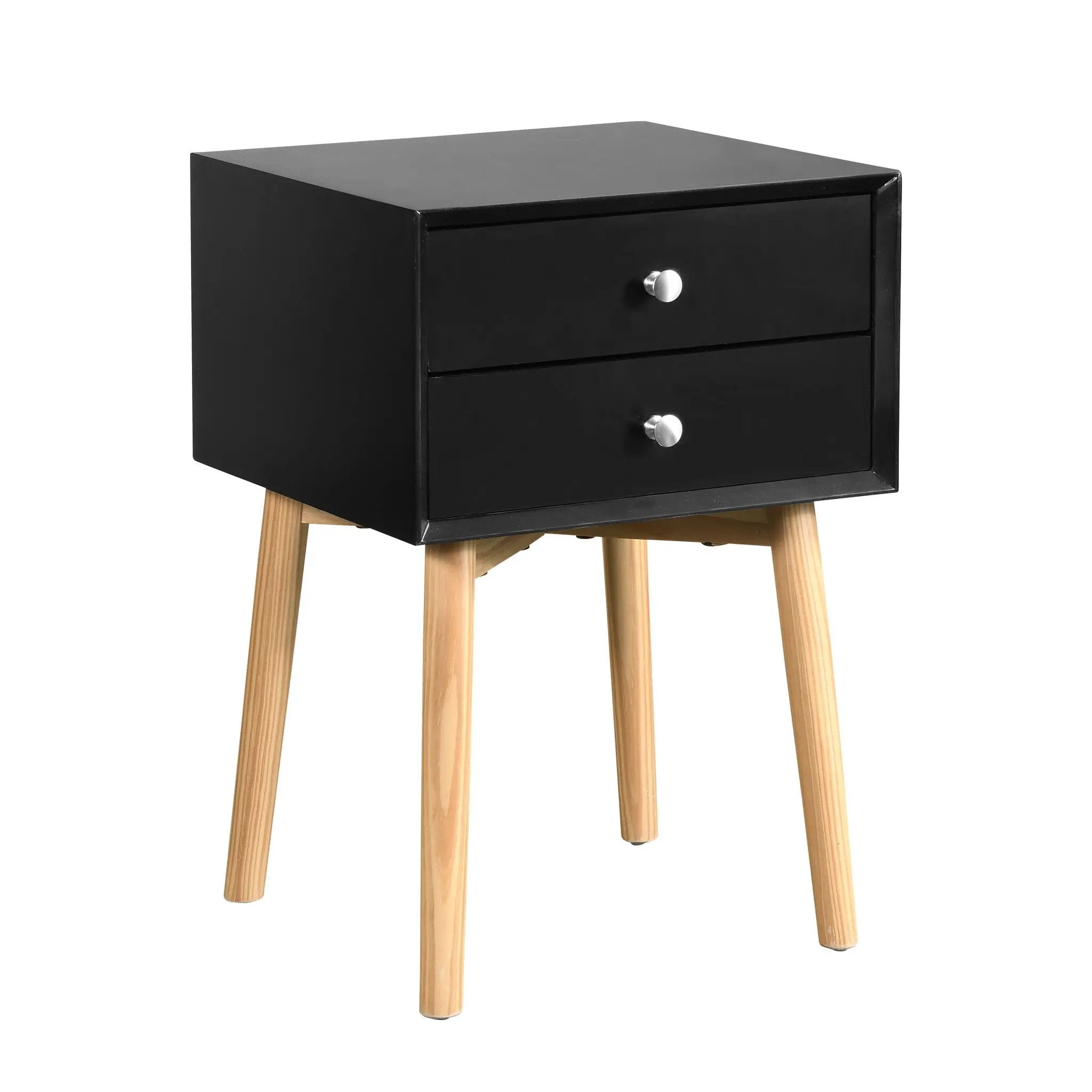 Side Table With 2 Drawer, Mid-Century Modern Storage Cabinet For Bedroom by Unique Piece Furniture
