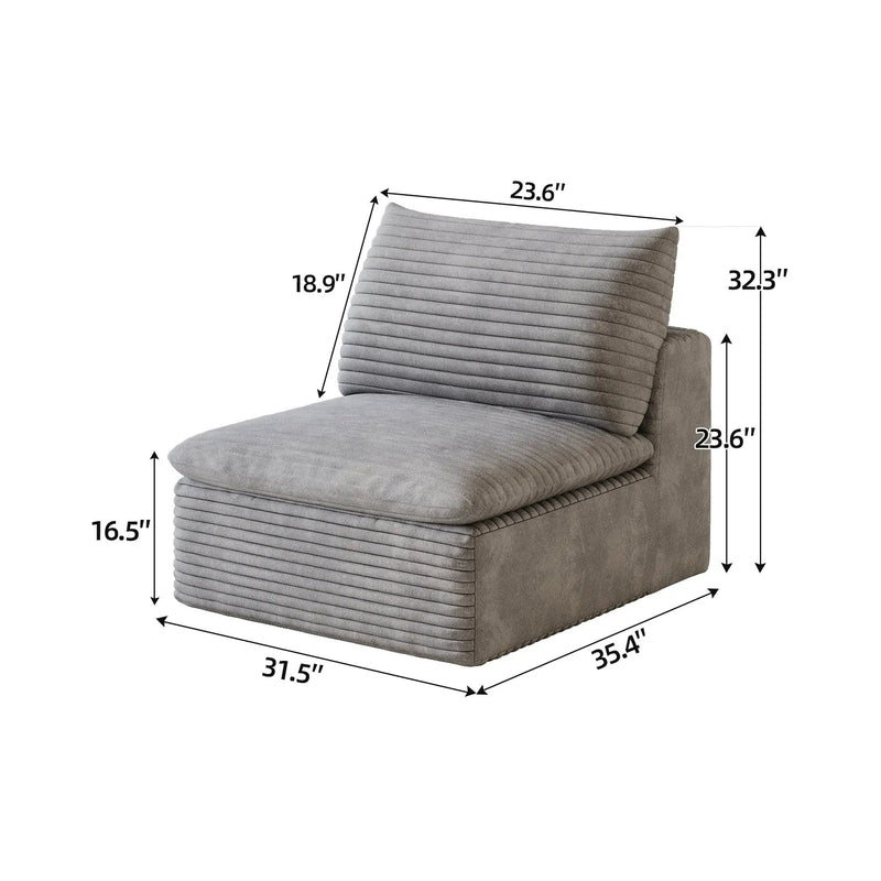 1 Middle Seat + 1 Ottoman by HouseOfZazla