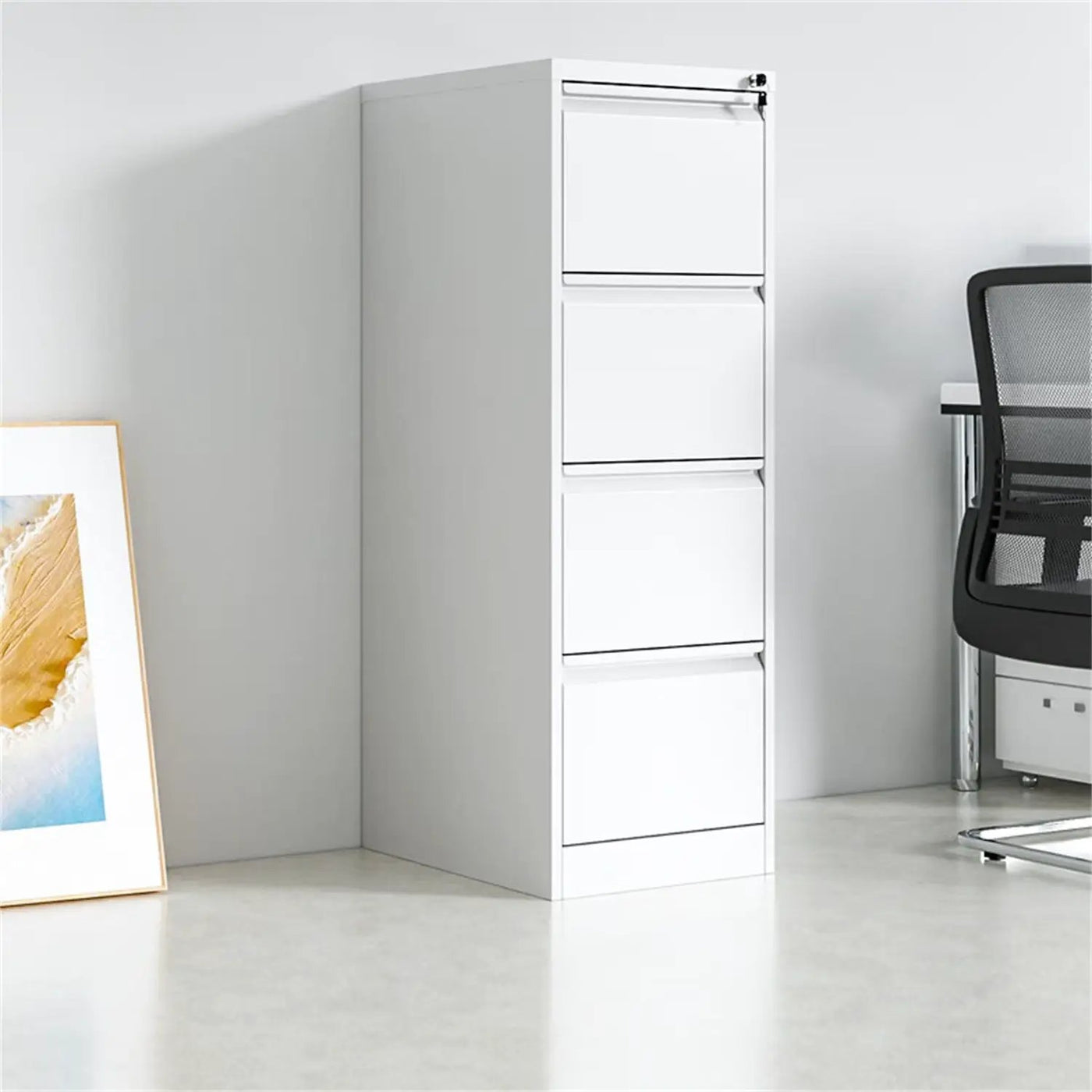 Durable Metal 3 Drawer File Cabinet With Lock For Office Storage by Unique Piece Furniture