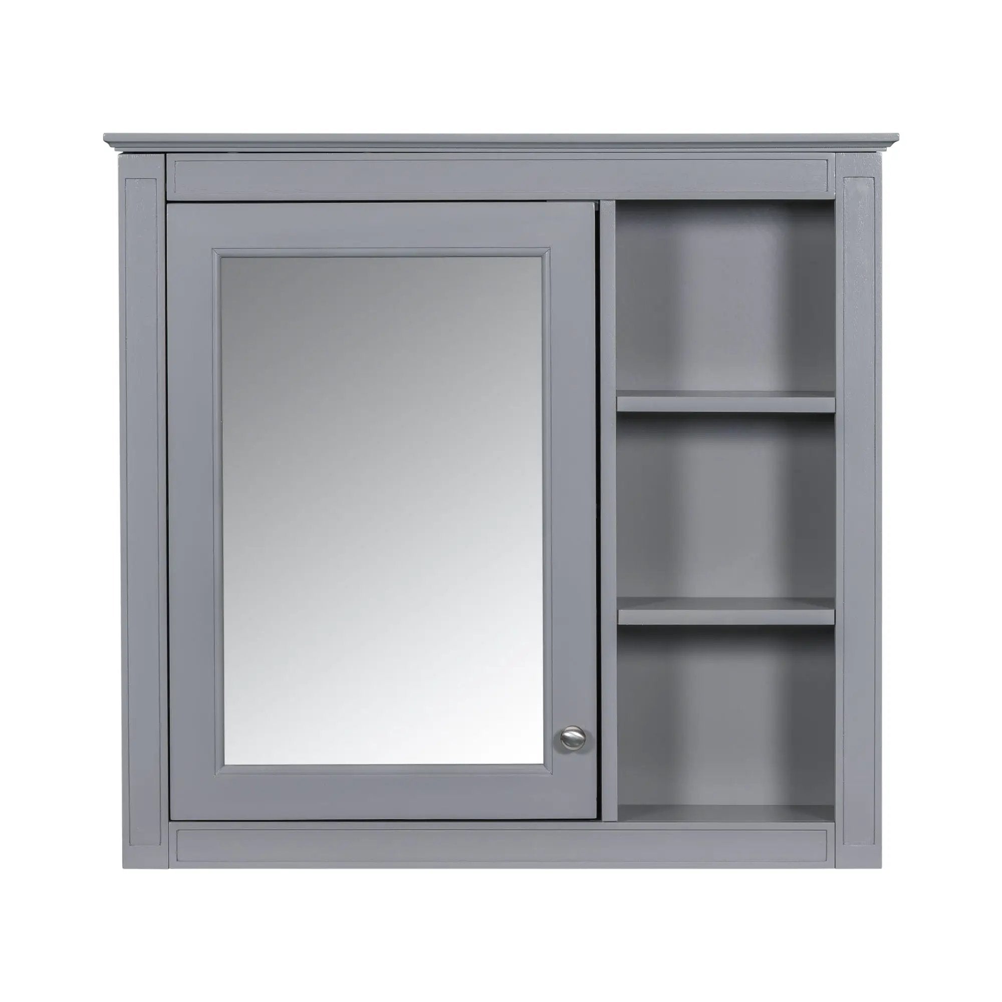 Wall Mounted Medicine Cabinet With Mirror And 3 Open Shelves by Unique Piece Furniture