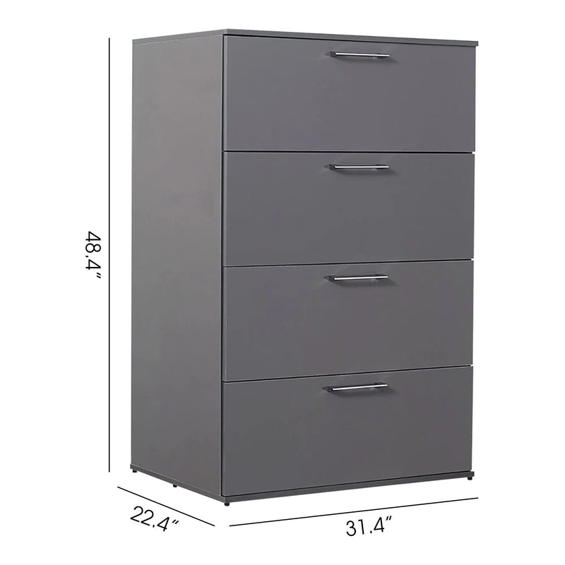 Bliss - Glossy 4 Drawer Jumbo Chest With Extra Deep Storage by HouseOfZazla