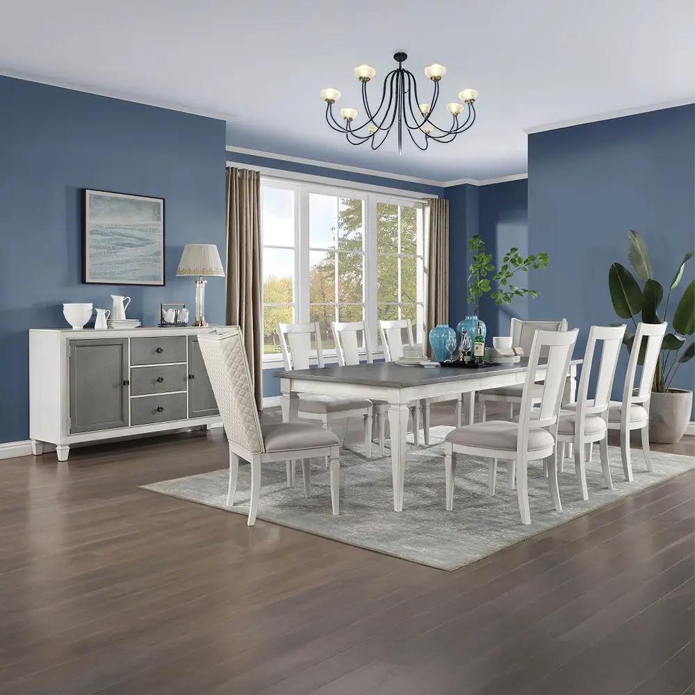 Katia - Dining Table With Leaf - Rustic Gray & Weathered White by Unique Piece Furniture