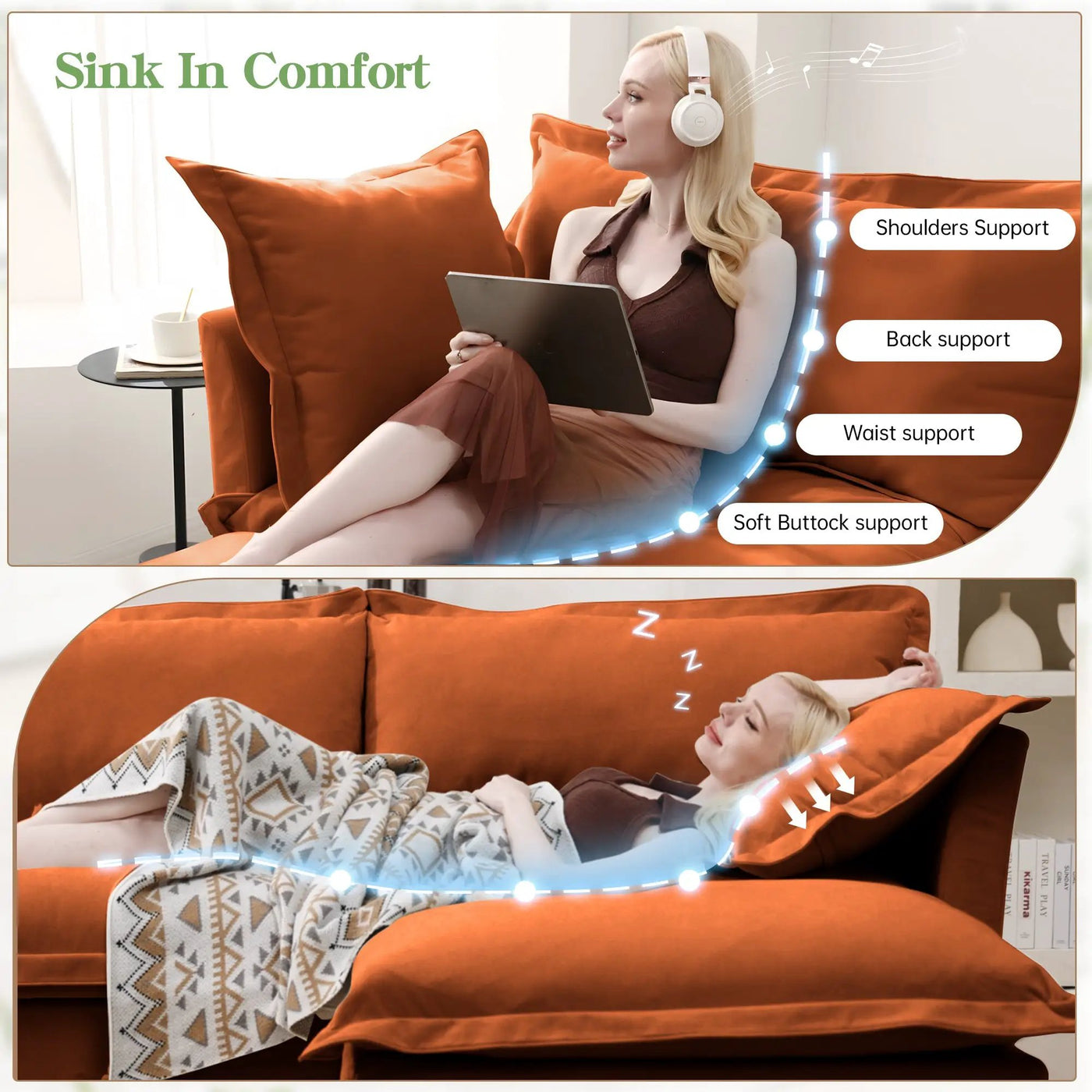 Slip-Covered Armchair with Cushions by HouseOfZazla