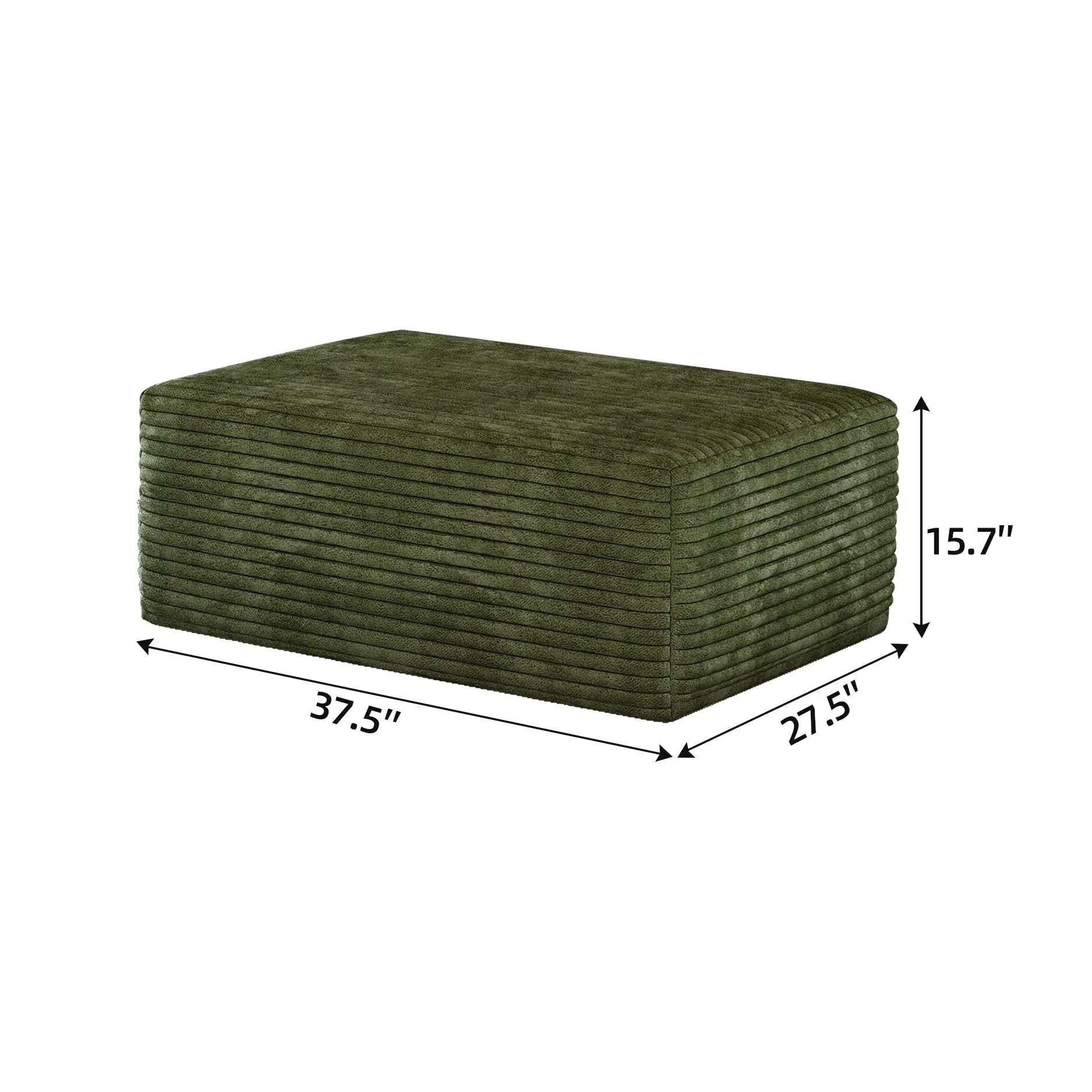 Green Plush Corduroy Sofa Ottoman by HouseOfZazla