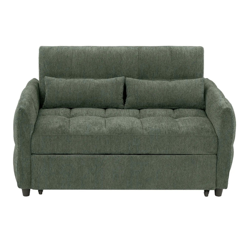Loveseat Sofa Pull-Out Bed With Adjustable Backrest, 3 USB Ports And 2 Lumbar Pillows For Living Room by HouseOfZazla