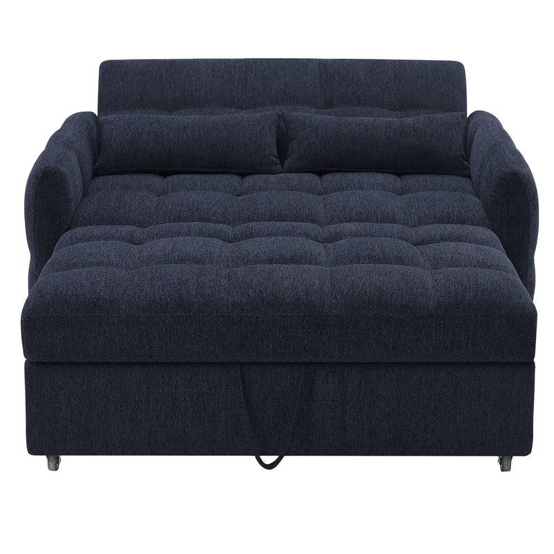 Loveseat Sofa Pull-Out Bed With Adjustable Backrest, 3 USB Ports And 2 Lumbar Pillows For Living Room by HouseOfZazla