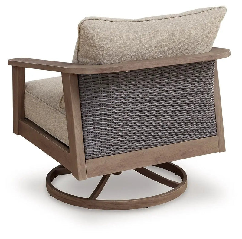Harmony Headlands - Swivel Lounge With Cushion - Natural / Gray by Unique Piece Furniture