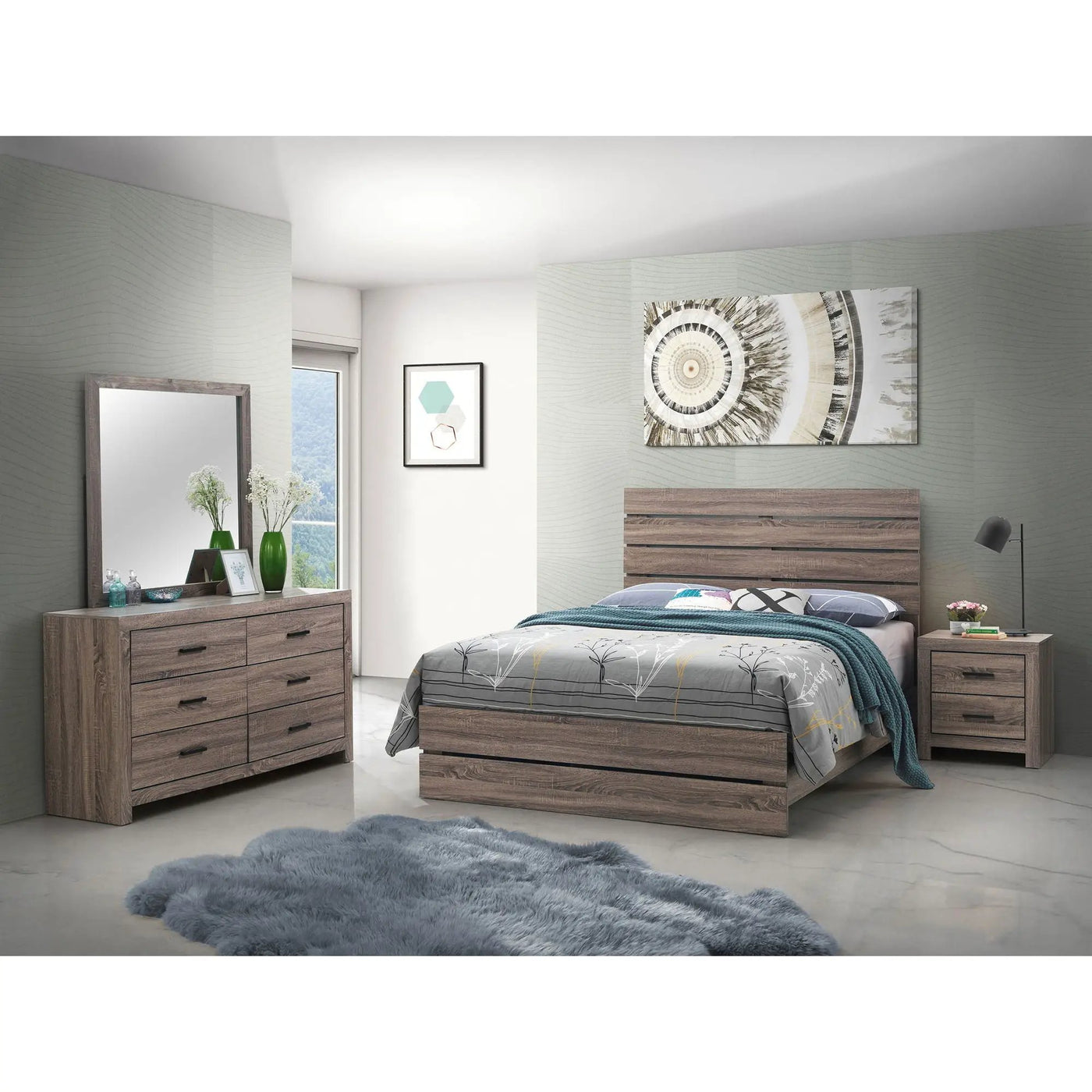 Geary - Slatted Headboard Panel Bedroom Set by HouseOfZazla