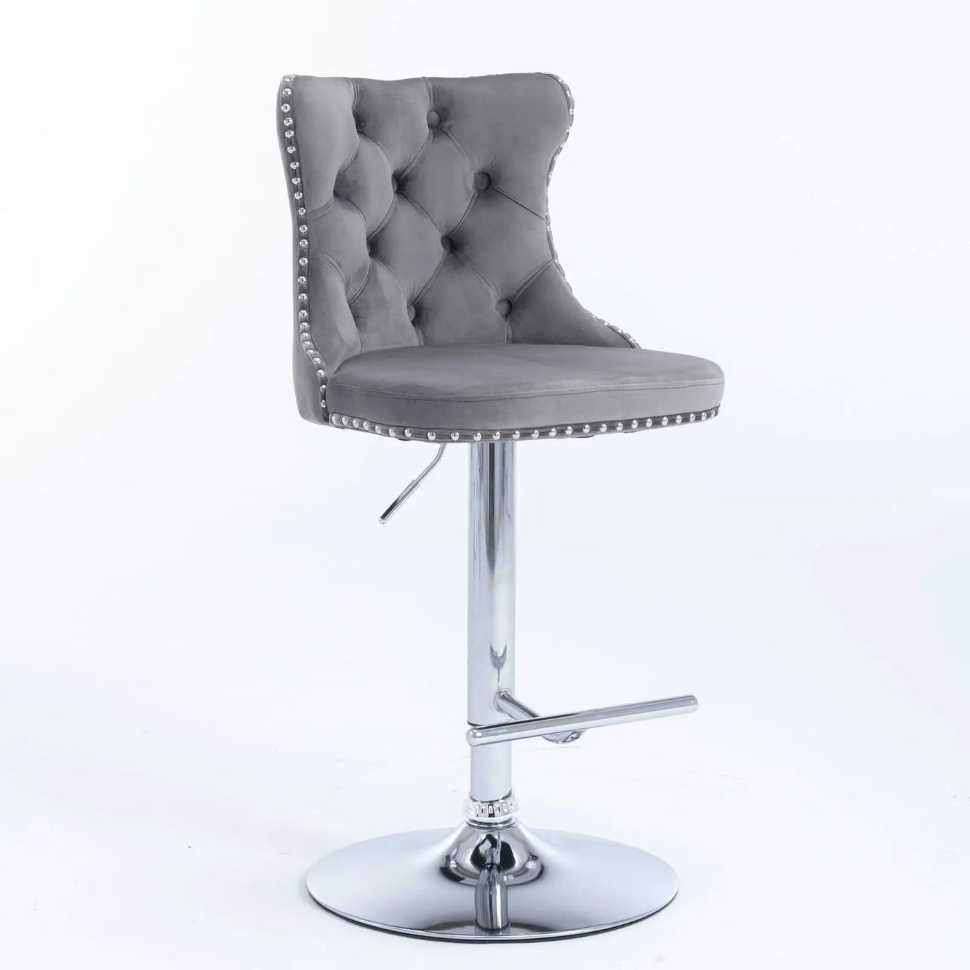 Swivel Barstools Adjusatble Seat Height From 25-33", Modern Upholstered Base Bar Stools With Backs Comfortable Tufted For Home Pub And Kitchen Island (Set of 2) by Unique Piece Furniture