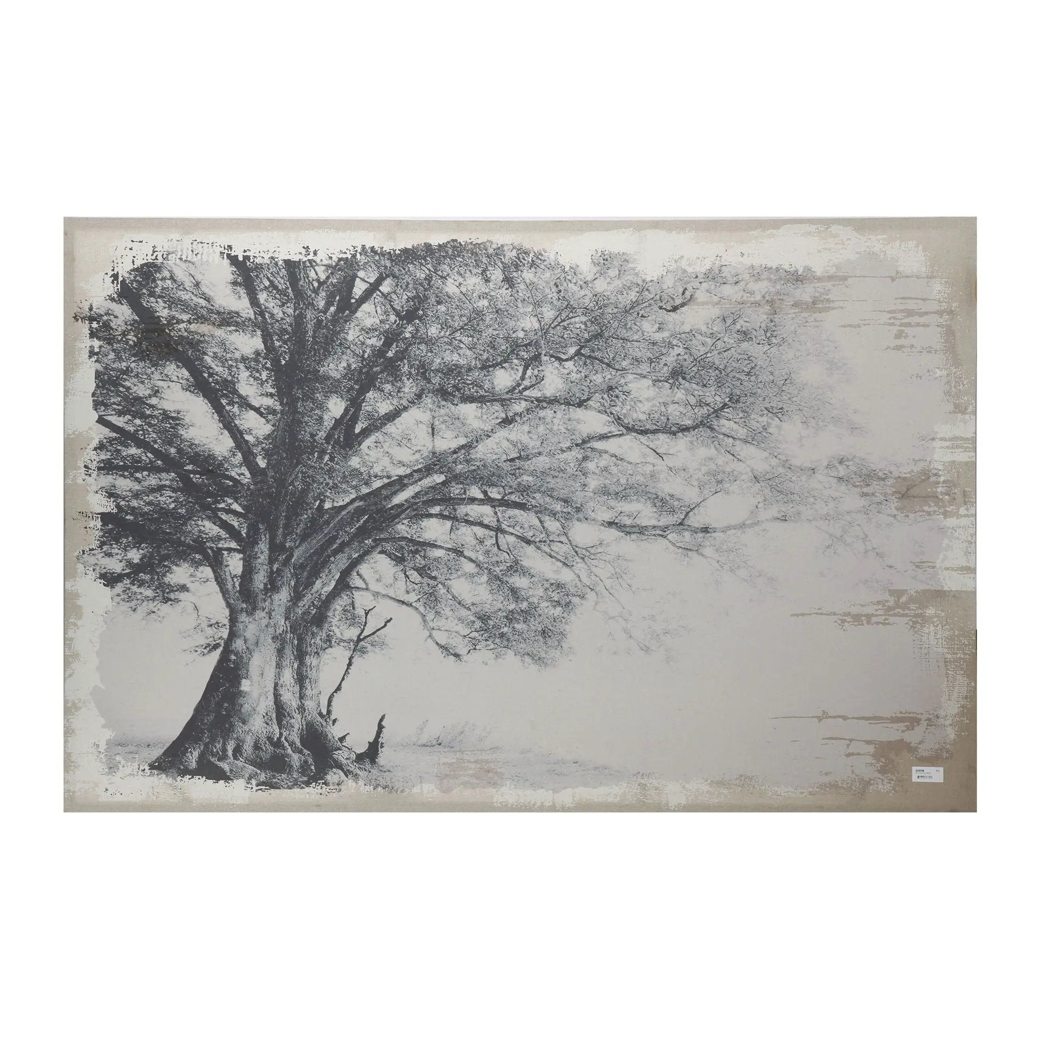 Large Arboreal Shelter Canvas Art Print, Traditional Style Floral Wall Art, Home Decor Accent Piece - Gray / White Matte by HouseOfZazla
