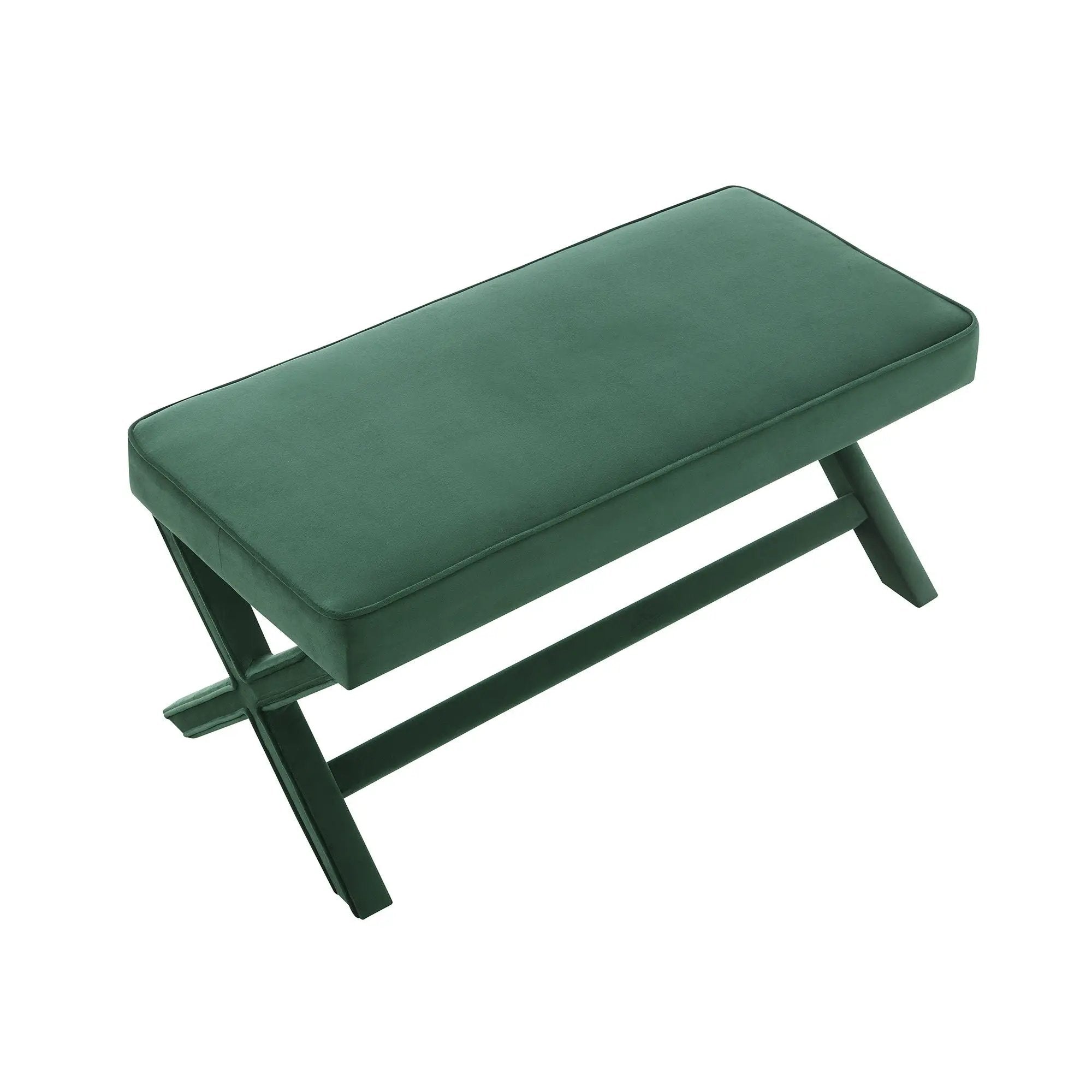 Comfort Double Bench Upholstered With X Crossed Legs by HouseOfZazla
