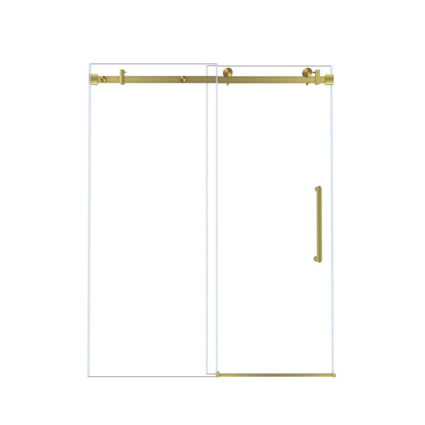 Frameless Single Sliding Shower Door With Handle And Square Tube Track