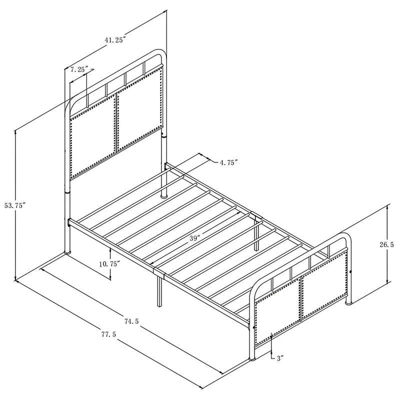 Twin Size Linen Upholstered Platform Metal Bed Frame with Fabric Headboard and Footboard by HouseOfZazla
