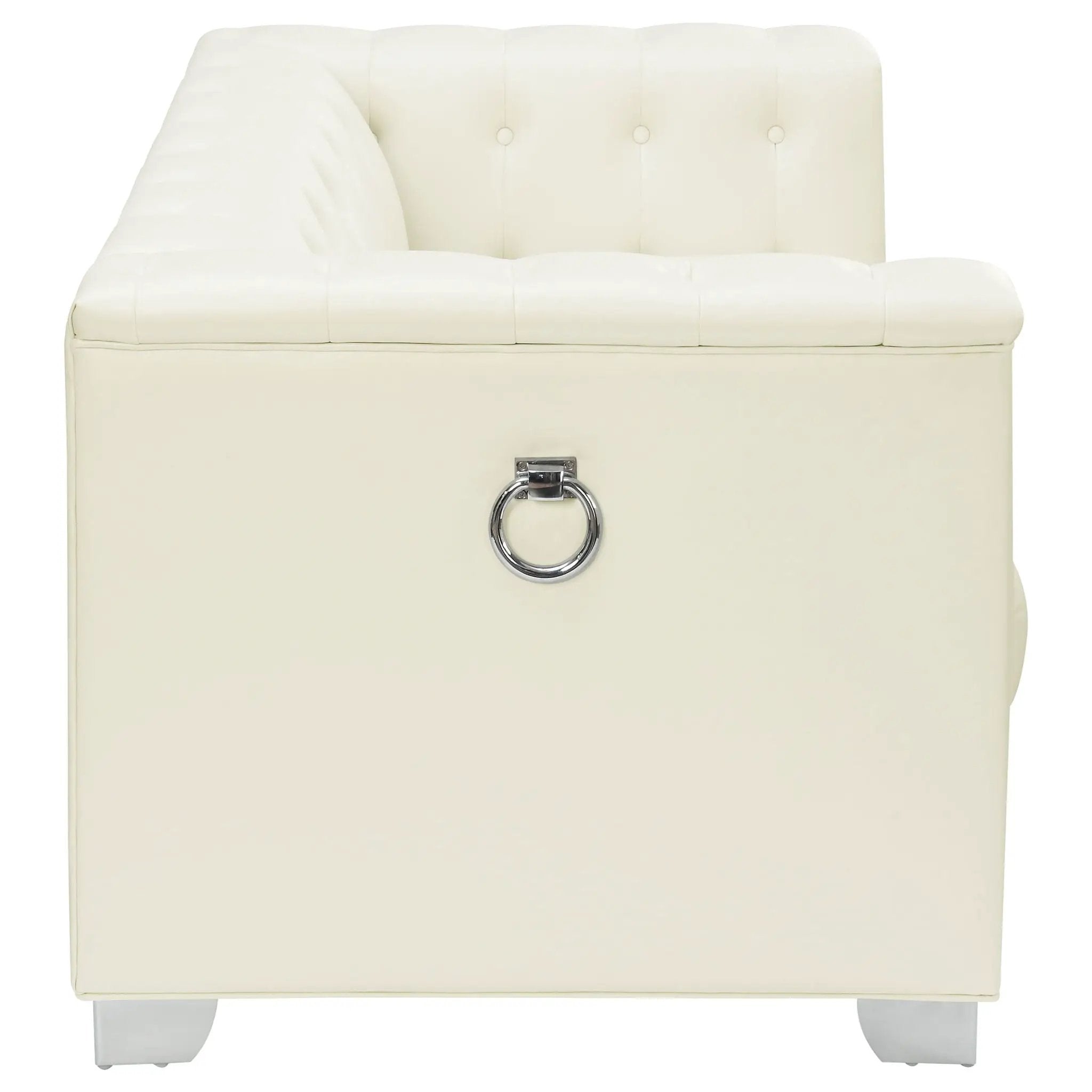 Earline - Upholstered Track Arm Loveseat - White by HouseOfZazla