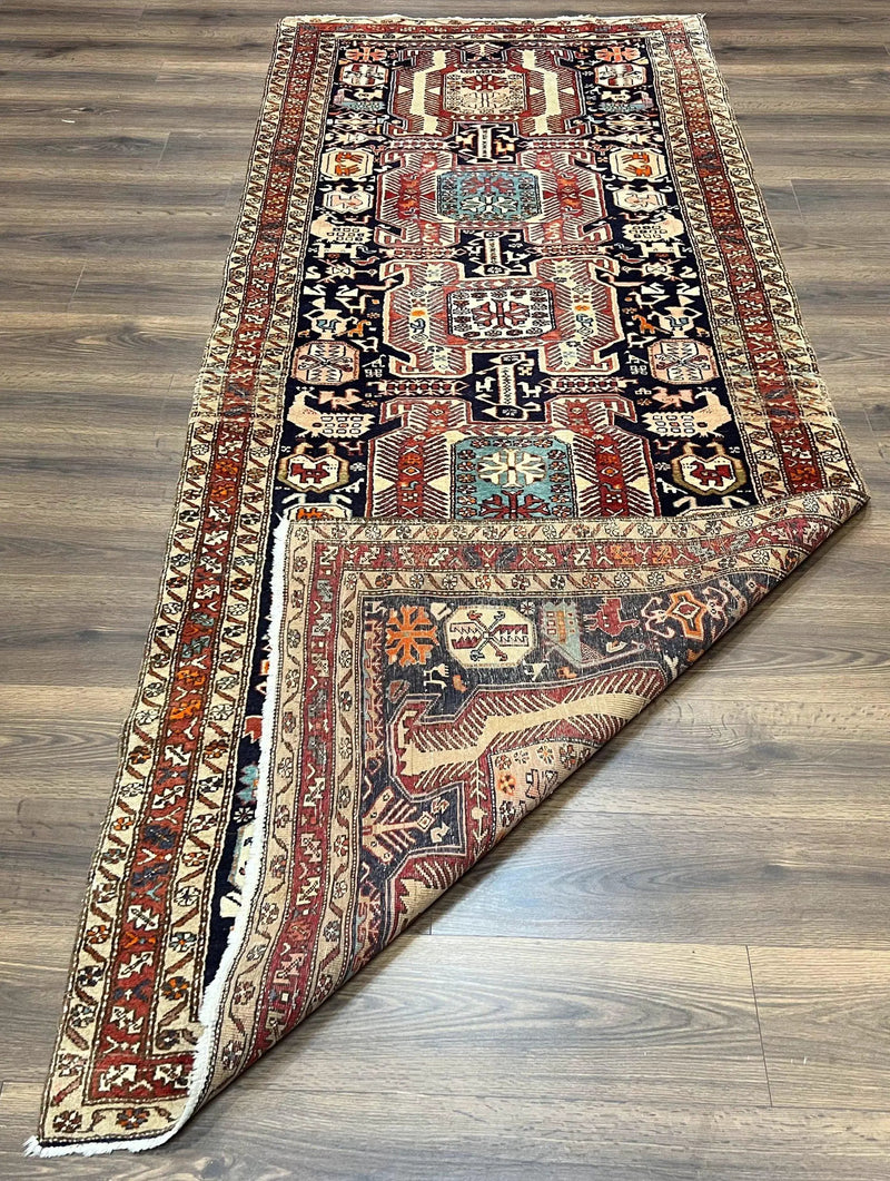 Persian Ardabil Wide Runner Rug 4x10 - Geometric Medallions & Animal Pictorials by Jewel Rugs
