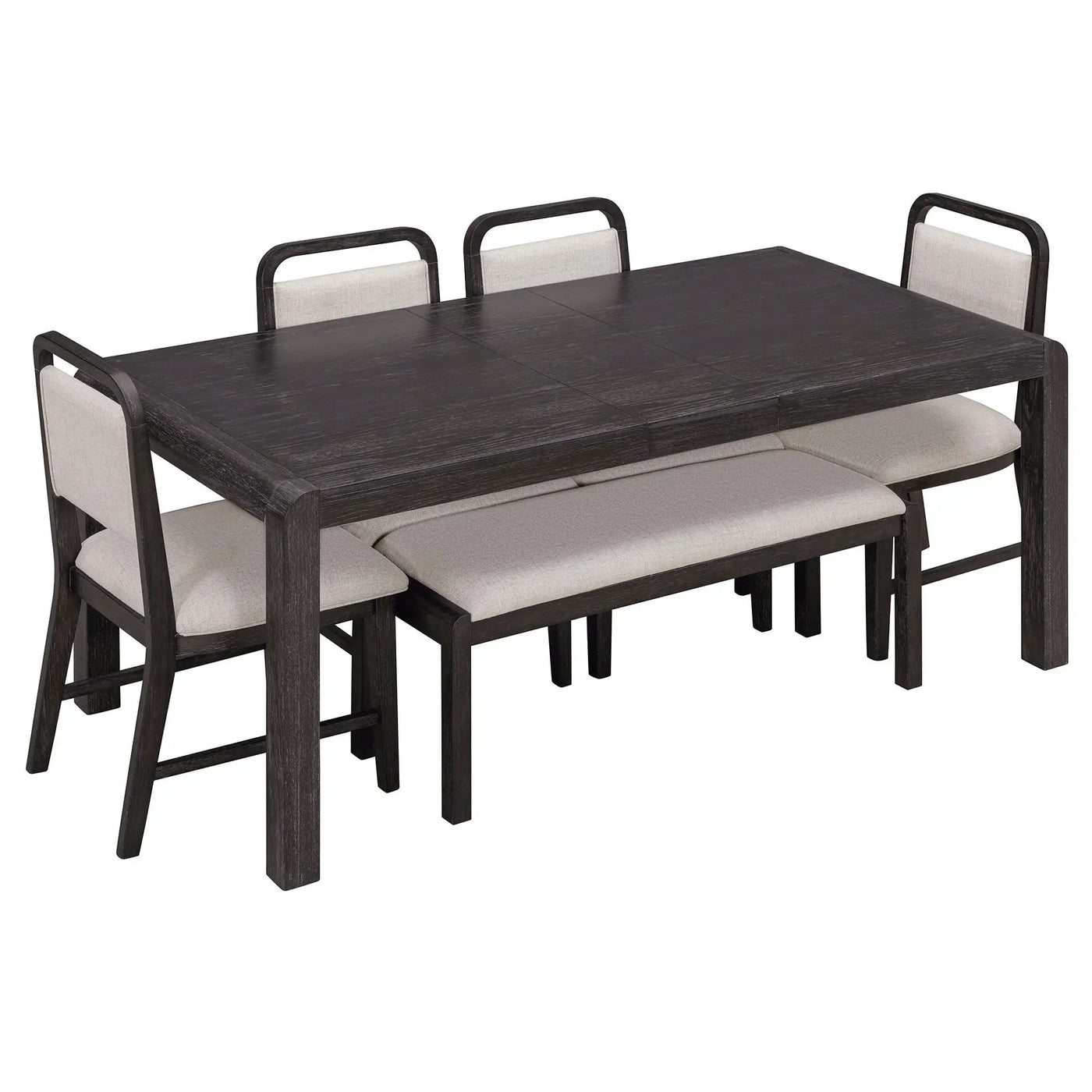 Extendable Dining Table Set With 4 Upholstered Chairs And 1 Bench by HouseOfZazla
