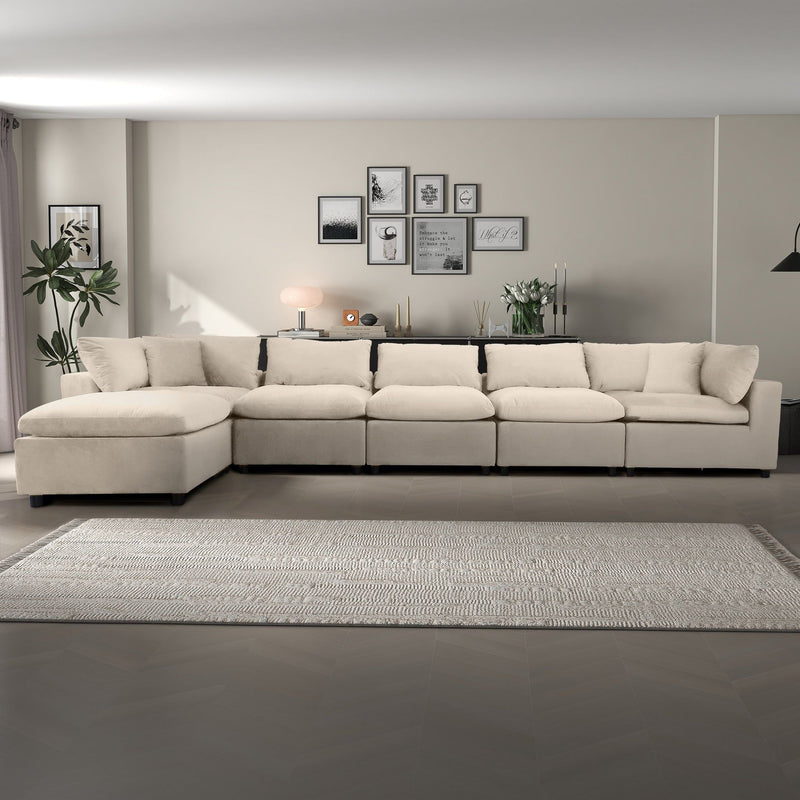 Hayward - Modular Sectional Sofa - Ivory by HouseOfZazla