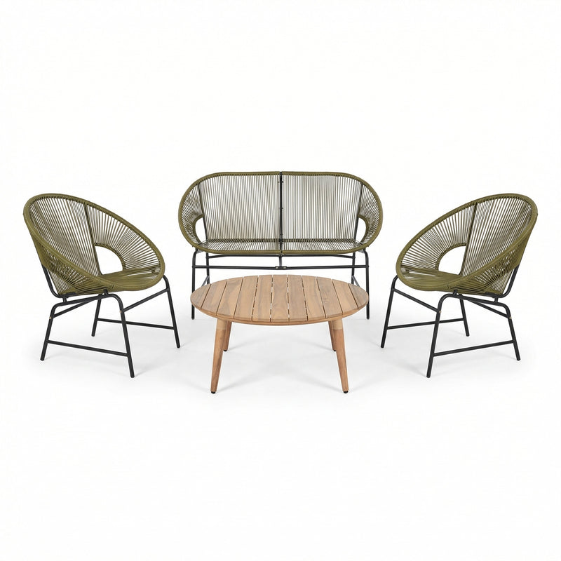 Nusa Outdoor Patio 4-Pcs Chat Set by HouseOfZazla