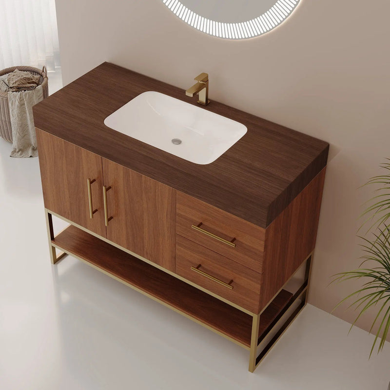 36" Modern Free-Standing Bathroom Vanity with Seamless Ceramic Sink by HouseOfZazla