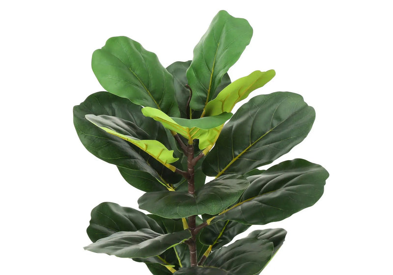 28" Tall, Artificial Plant, Fiddle Tree, Indoor, Faux, Fake, Floor, Greenery, Potted, Real Touch, Decorative - Green / Beige by Unique Piece Furniture