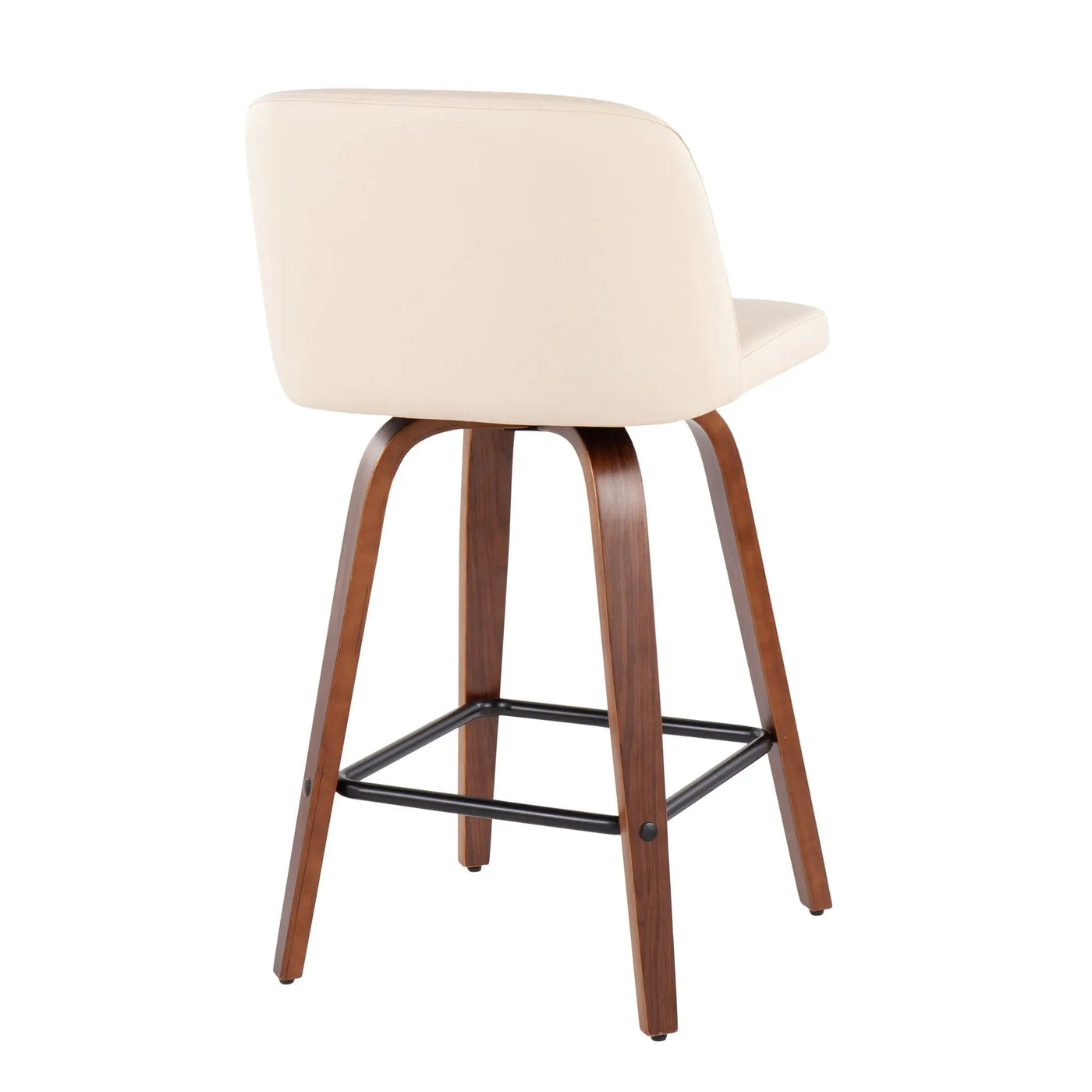 Toriano - Mid Century Modern Fixed Height Counter Stool & Square Footrest (Set of 2) by HouseOfZazla