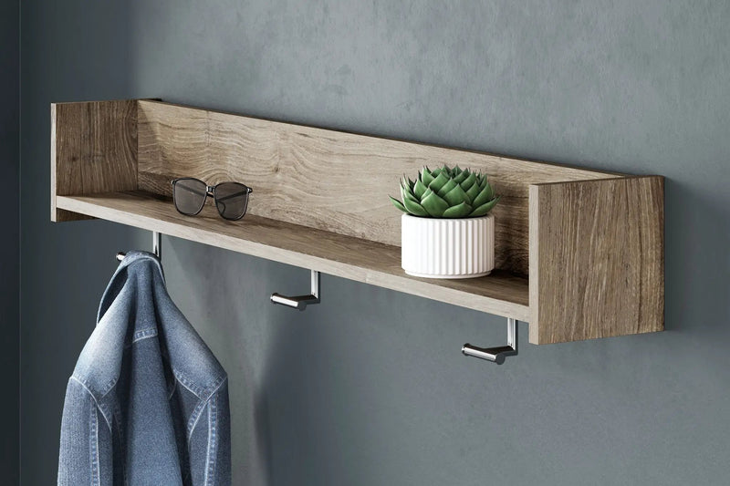 Oliah - Wall Mounted Coat Rack w/Shelf - Natural by Unique Piece Furniture