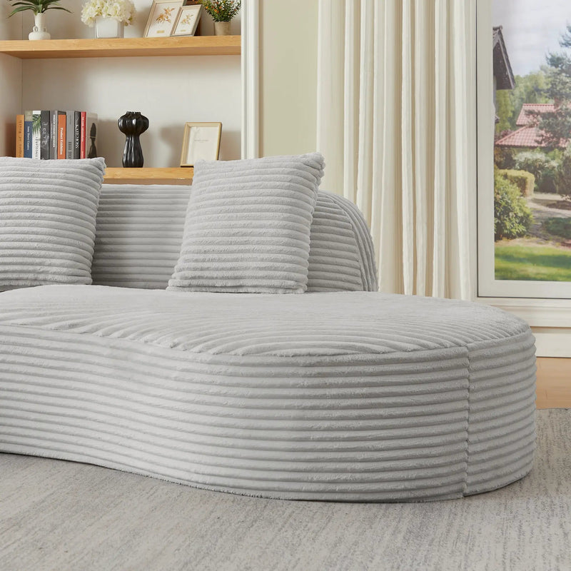 Contemporary Corduroy Curved Sectional Sofa by HouseOfZazla