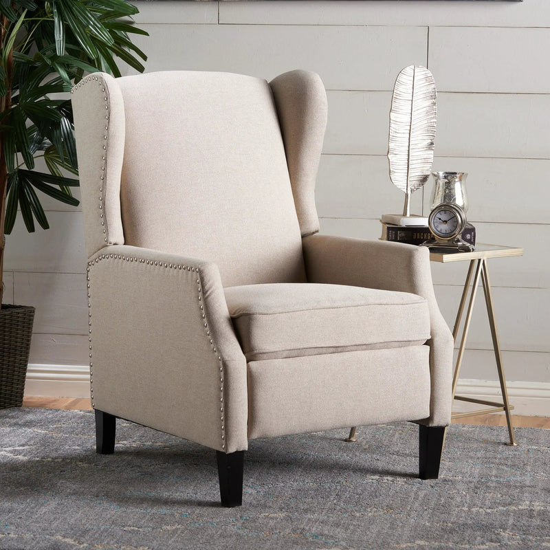 Westeros Wing Back Fabric Upholstered Recliner by Unique Piece Furniture