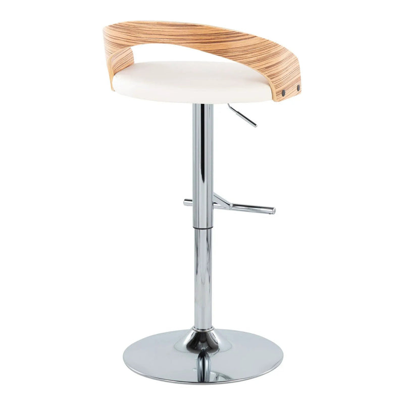 Grotto - Contemporary Adjustable Height Barstool With Swivel With Straight T Footrest (Set of 2) by Unique Piece Furniture