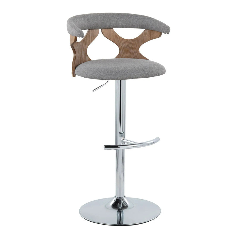 Gardenia - Contemporary Adjustable Barstool With Swivel / Rounded T Footrest (Set of 2) by HouseOfZazla