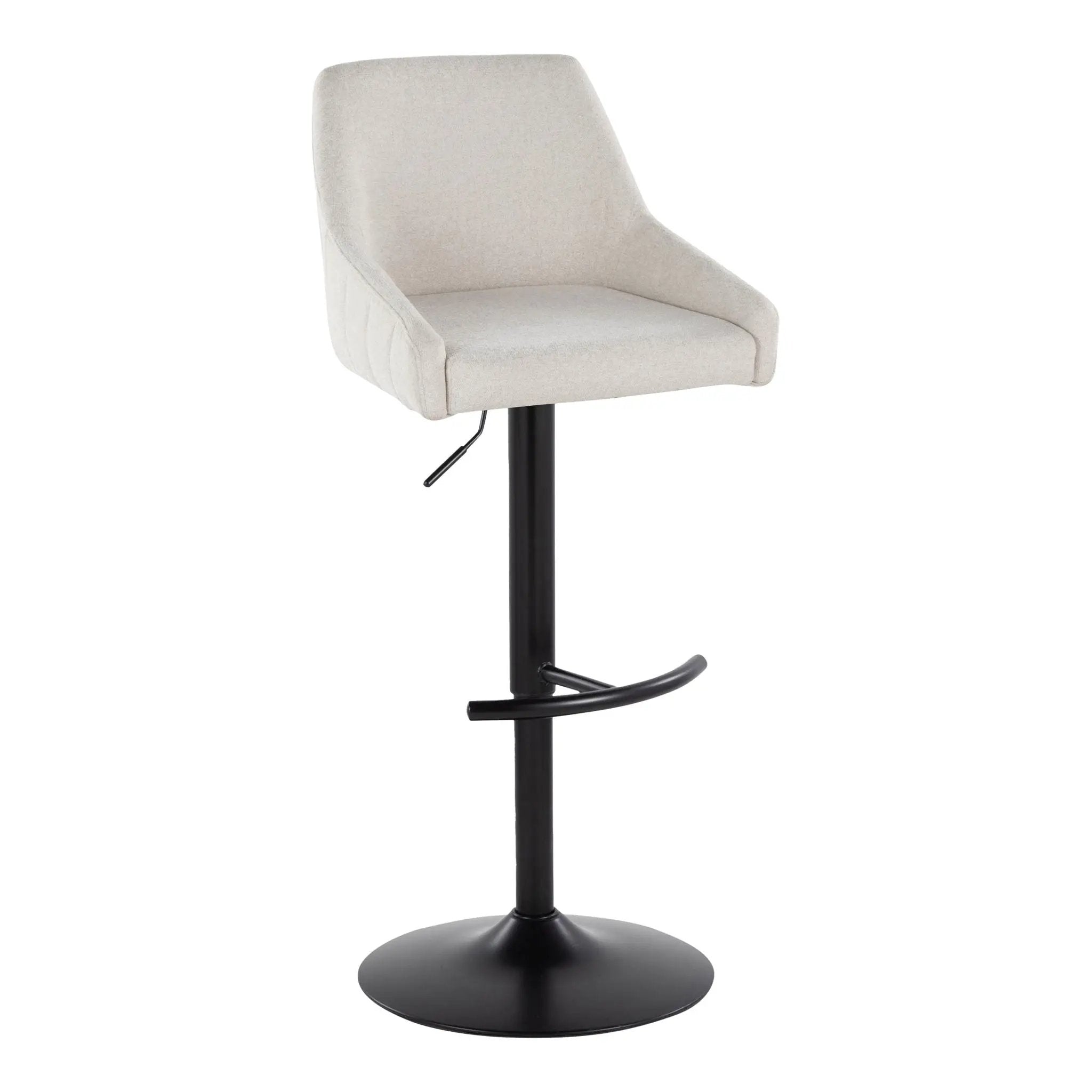Hannah - Transitional Adjustable Barstool With Swivel With Rounded T Footrest (Set of 2) by Unique Piece Furniture