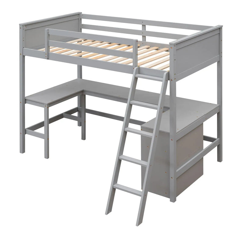Loft Bed With Shelves With Desk by Unique Piece Furniture