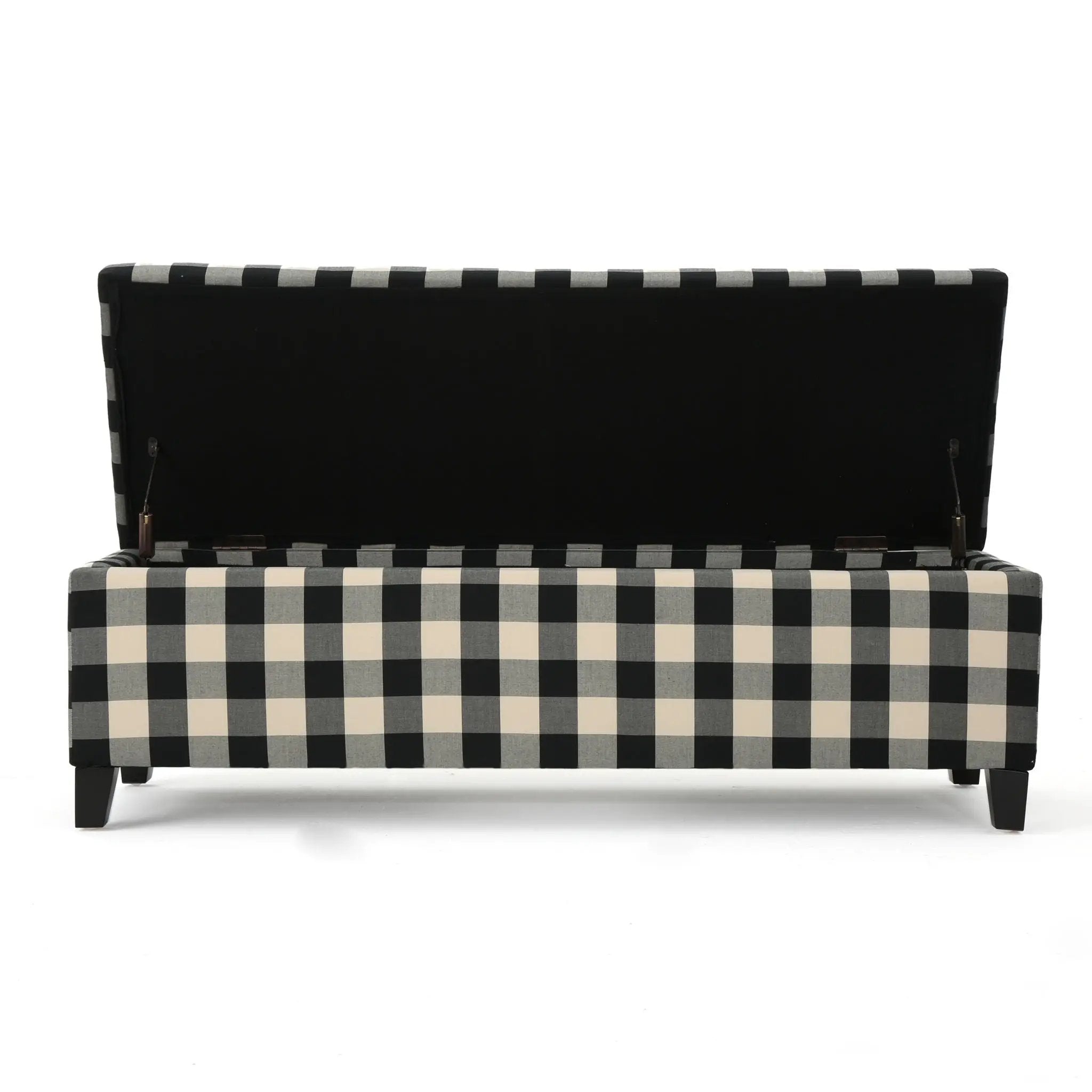 Contemporary Storage Ottoman With Seating And Storage - Black by HouseOfZazla