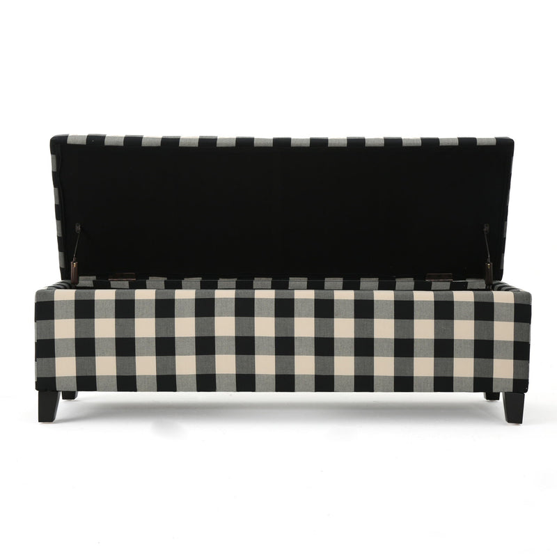 Contemporary Storage Ottoman With Seating And Storage - Black by HouseOfZazla