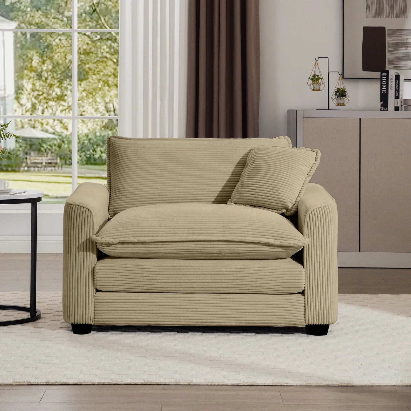 Modern Classic Fabric Single Chair Deep Seat Sofa With Pillow by Unique Piece Furniture