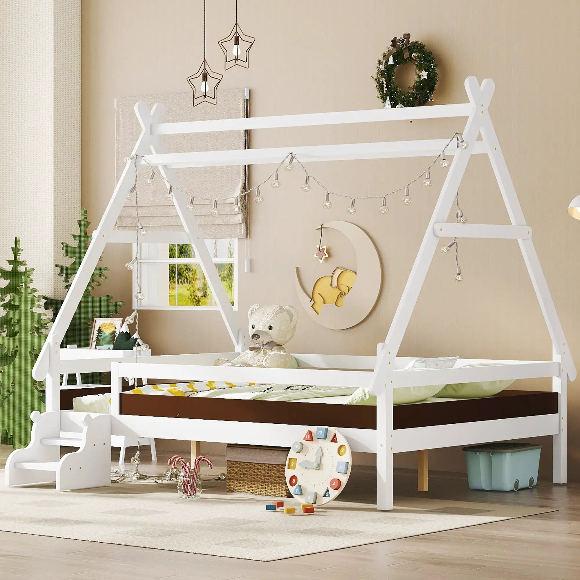 Full House Platform Bed with Stairs by HouseOfZazla