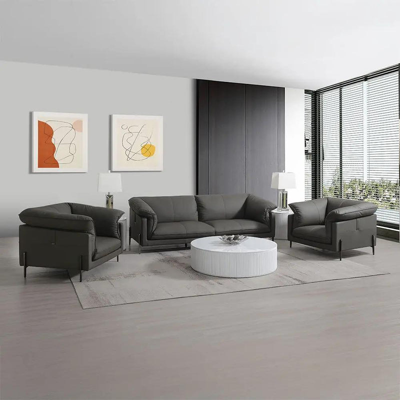 Tadi - Sofa - Black Top Grain Leather by Unique Piece Furniture