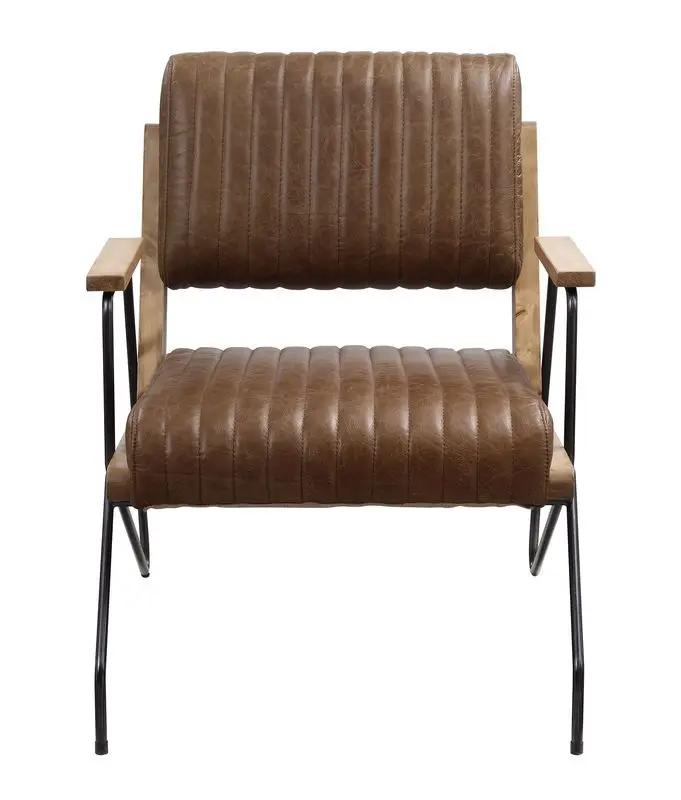 Eacnlz - Accent Chair - Cocoa Top Grain Leather & Matt Iron by Unique Piece Furniture