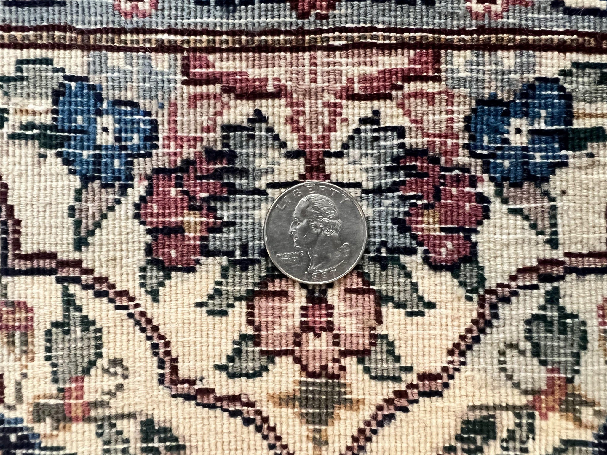 Sino Persian Runner Rug 2.8 x 14, Hand Knotted Vintage Oriental Hallway Rug, 14ft Runner, Cream, Floral, Wool by Jewel Rugs
